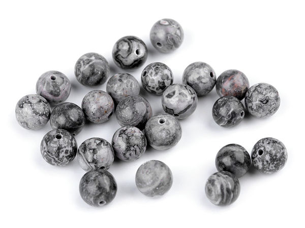 Naturmarmor-Mineralperlen (8mm) - Graue Edelsteinperlen für die Schmuckherstellung und Buddha-Armbänder