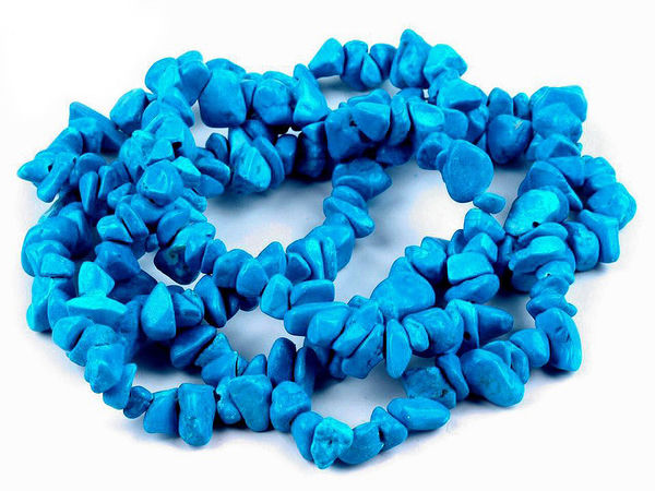 Premium Tyrkenit Mineralsplitter-Perlen - Ca. 217 Naturstein-Splitter auf Faden für die Schmuckherstellung