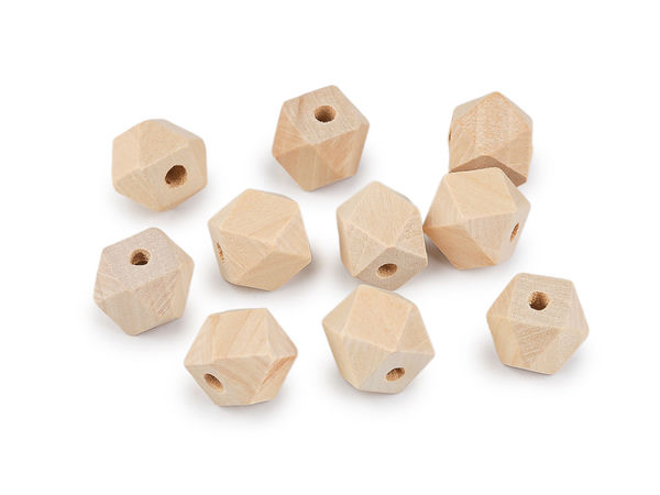 Premium Rauten-Holzperlen unbehandelt - 15x15 mm geometrische Perlen in Natur-Elfenbein für DIY-Schmuck, Basteln und Makramee