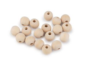 Premium Holzperlen unlackiert (Ø 14 mm, Natur hell) - Runde Holzperlen mit großem Loch für Makramee, Traumfänger und Bastelarbeiten