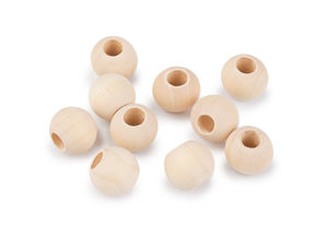 Premium Holzperlen Natur Unlackiert - 18mm Bastelperlen mit großem Loch für Makramee, DIY-Projekte & Traumfänger