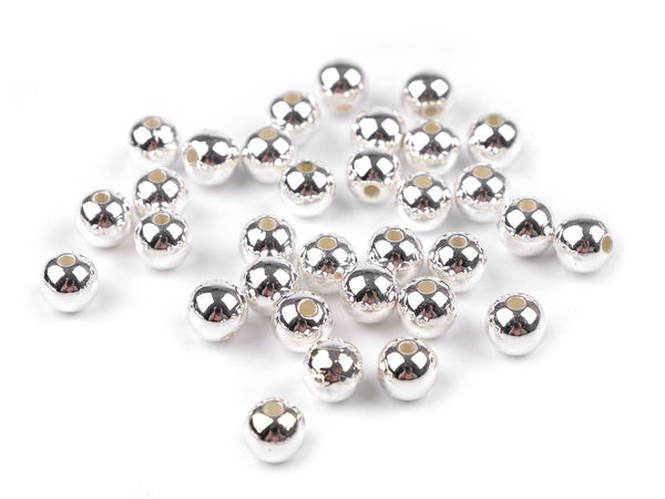 Glance Metallisch Hochglänzende Kunststoff-Wachsperlen – 8 mm Silber Hell (20g-Packung)