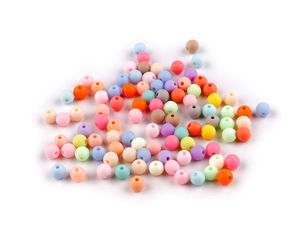 Matte Kunststoffperlen, gummierte Oberfläche Ø 6 mm