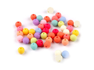 Premium 8mm matte Kunststoffperlen - Gummierte, bunte Mischung mit Soft-Touch-Haptik für Schmuckherstellung, Makramee und Bastelarbeiten (20g / ca. 75 Stück)