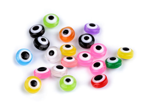 Nazar-Schutzperlen gegen den bösen Blick - 8 mm leichte konvexe Kunststoffperlen für die Schmuckherstellung und Bastelprojekte