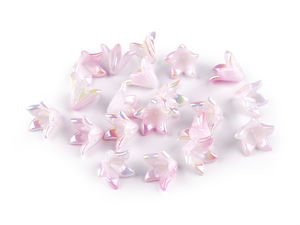 Kunststoffperlen mit AB-Effekt in Blumen- und Glockenform 12x16 mm