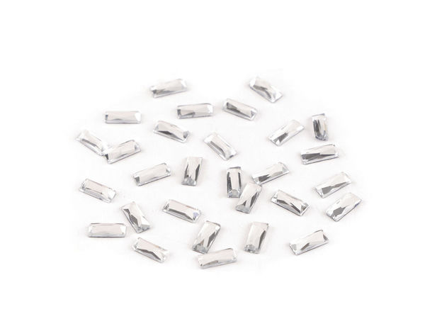 Premium-Rechteck-Hotfix-Strasssteine zum Aufbügeln - Facettierte Kristallglas-Flatback-Steine, 3x7 mm (2-g-Packung)