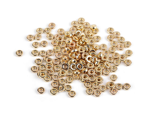 Premium Metallic-Kunststoff-Zwischenperlen - Nahtlose 6 mm Rondelle-Perlen für die Schmuckherstellung