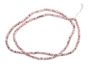 Feuerpolierte Glasschliffperlen 2 mm metallic, auf Draht