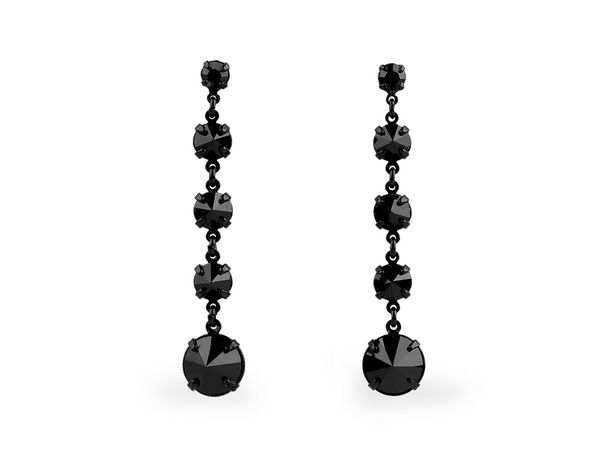 Elegante lange Ohrhänger aus tschechischem Kristallglas - Gablonzer Glas-Strass-Ohrhänger