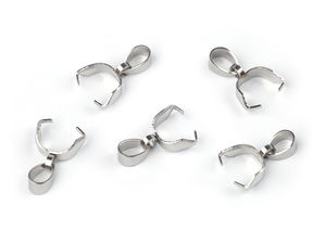 Edelstahl-Anhängerschlaufen - Klappösen für Anhänger (4x16mm) - Platin-Optik