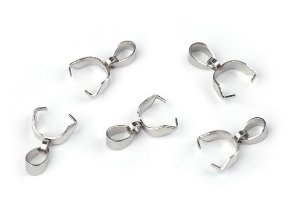 Edelstahl-Anhängerschlaufen - Klappösen für Anhänger (4x16mm) - Platin-Optik