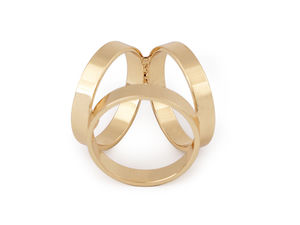 Elegante 3-Ring-Schalschnalle - Dekorativer goldener Tuchring-Clip für Damen