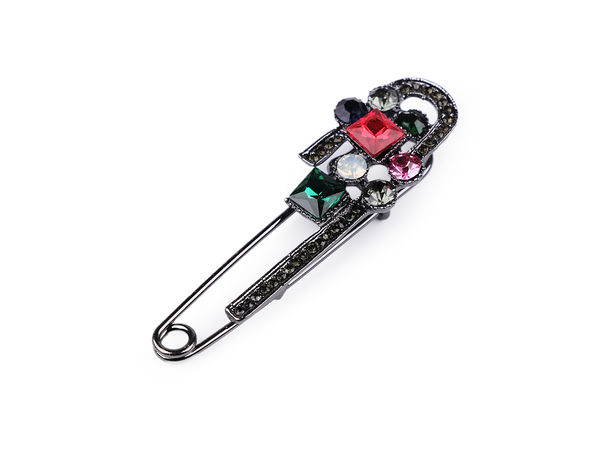 Funkelnde Strass-Sicherheitsnadel-Brosche - Elegante Ziernadel als modisches Statement