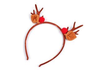 Weihnachts-Haarreif mit Rentiergeweih aus Samt - Festliches Haar-Accessoire