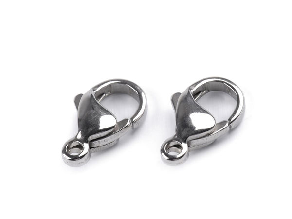 Edelstahl-Karabinerverschluss für Schmuck, verschiedene Größen