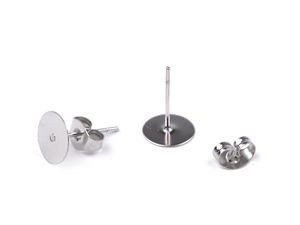 Edelstahl-Ohrstecker-Rohlinge Ø 8 mm