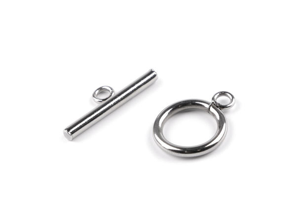 Premium-Knebelverschlüsse aus Edelstahl - 14 mm OT-Schmuckverschlüsse (Platin-Finish)