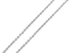Premium 2 mm Edelstahl-Flachpanzerkette zur Schmuckherstellung - Gliederkette als Meterware für DIY-Bastelarbeiten (Platin-Finish)