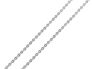 Premium platinfarbene Edelstahl-Flachgliederkette für Schmuck - 2,3 mm Breite