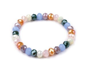 Facettiertes Glasperlen-Stretcharmband - Funkelnder elastischer Armschmuck mit universeller Passform