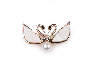 Elegante Schwanen-Emaille-Brosche mit Perlenakzent – Anstecknadel im Vintage-Stil für Kleidung, Schals, Hüte und Taschen
