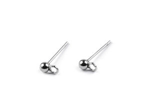 Kugelohrstecker aus Edelstahl mit Öse, 3 mm – Platin-Finish