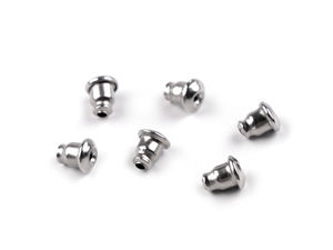 Premium-Ohrringverschlüsse und -stopper aus Edelstahl (5x6 mm) – Platin-Optik
