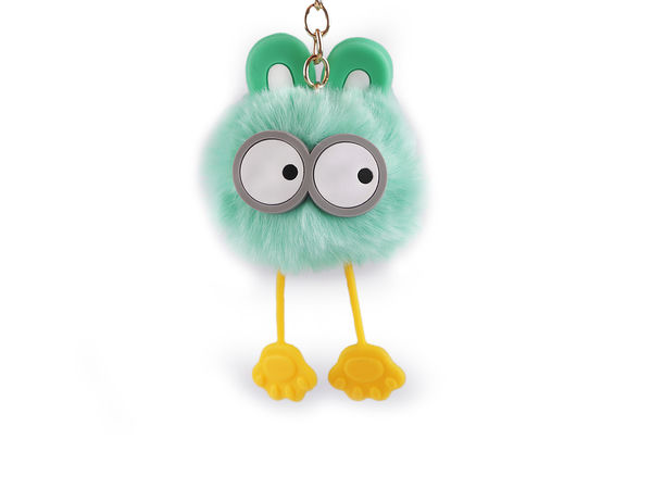 Flauschiger Pompon-Tier-Schlüsselanhänger und Rucksack-Anhänger - Süßer Plüsch-Taschenanhänger und Schlüsselring-Accessoire