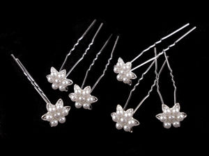 Elegante Blumen-Perlenhaarnadel (17 mm) – Premium-Haarschmuck für Braut- & Abendfrisuren