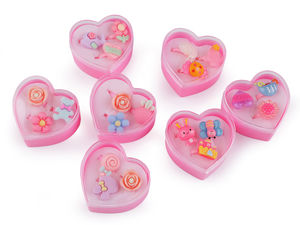 Verstellbares Kinder-Modeschmuck 3D-Ring-Set in Herz-Geschenkbox (3er-Pack)