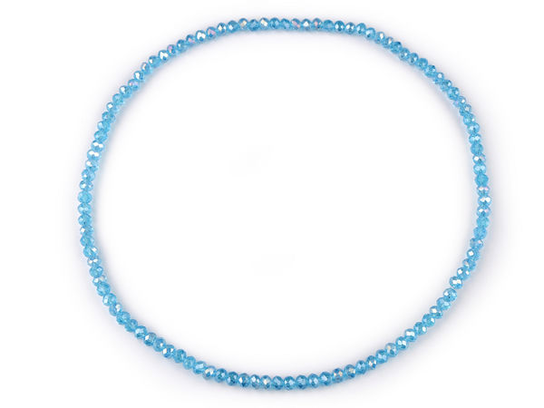 Elegante Stretch-Halskette aus facettierten Glasschliffperlen - Schillernder elastischer Schmuck