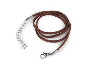 Kunstleder-Halsband mit Edelstahl-Karabiner, Länge 46 cm