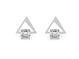 Minimalistische Dreiecks-Ohrringe aus Edelstahl mit funkelndem Zirkonia