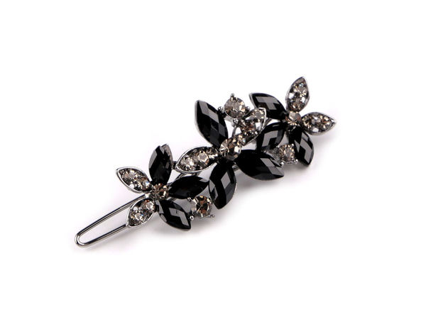Elegante Haarklammer mit Straßblüte - Hochwertiger Haarschmuck aus Metall für festliche Anlässe & Alltag