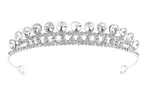 Luxuriöse Strass-Brauttiara & Krone mit Stylingschlaufen - Kristallsilber