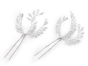 Haarnadel mit geschliffenen Kristallglasperlen - Elegantes, flexibles Haar- und Floristik-Accessoire für Bräute und besondere Anlässe