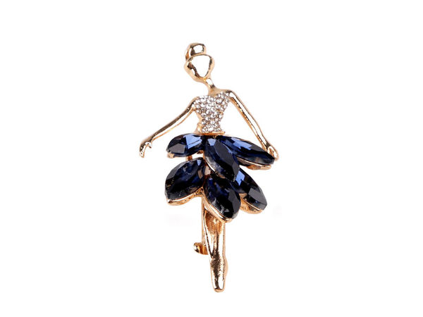 Brosche mit Strasssteinen, Ballerina