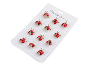Miniatur-Marienkäferbrosche aus Emaille - Roter Emaille-Pin für Kleidung, Schals und Taschen (12er-Set)