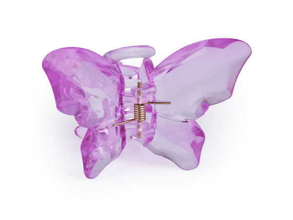 Elegante Mini-Haarklammer Schmetterling - Haar-Accessoire in transparenter Edelstein-Optik