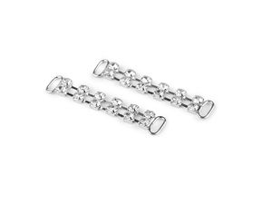 Premium-Strass-Applikation in Silber für Kleidung, Schuhe und Accessoires - Flexibles Motiv zum Aufnähen (10x50 mm)