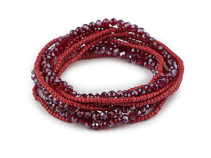 Elastische Armbänder aus Rocailles und Schliffperlen, 10er-Set