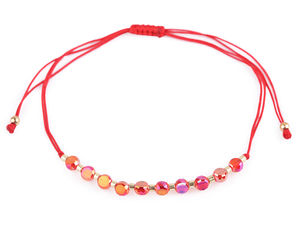 Shamballa-Armband mit geschliffenen Perlen und AB-Effekt