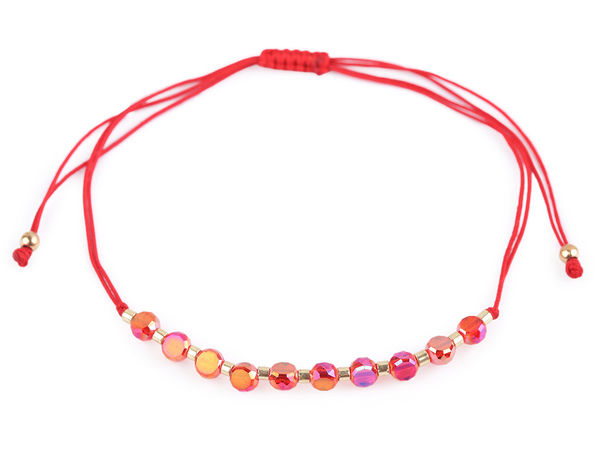 Shamballa-Armband mit geschliffenen Perlen und AB-Effekt