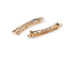 Premium Patenthaarspangen-Rohlinge in Gold - 7x59 mm Haarspangen aus Metall für DIY-Schmuck und Accessoires
