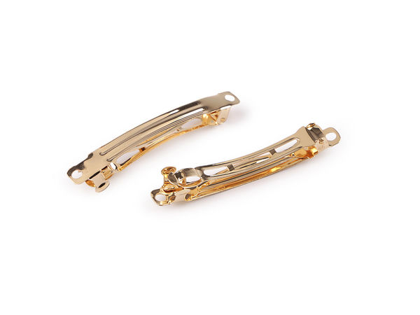 Premium Patenthaarspangen-Rohlinge in Gold - 7x59 mm Haarspangen aus Metall für DIY-Schmuck und Accessoires