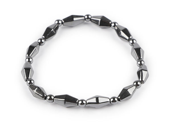 Elastisches Hämatit-Armband, Unisex
