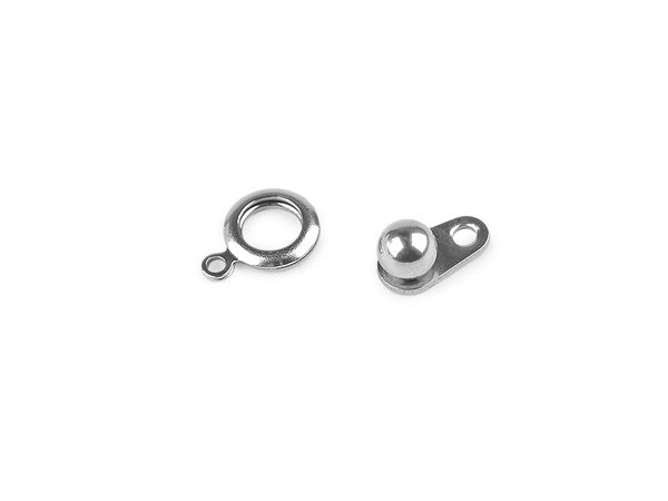 Premium Edelstahl-Schmuckverschluss Kugel & Ring 8x14 mm – Verschluss für Halsketten und Armbänder