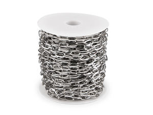 Premium Edelstahl-Schmuckkette mit flachen ovalen Gliedern - 4 mm & 6 mm