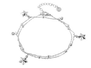 Edelstahl-Armband zweireihig, Stern